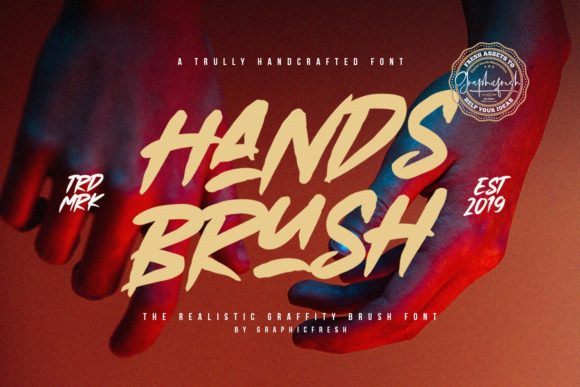 Hands Brush: A Modern Display Font for Crafters and Product Designers